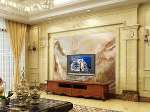 山水大理石紋簡約現代中式背景墻江山如畫